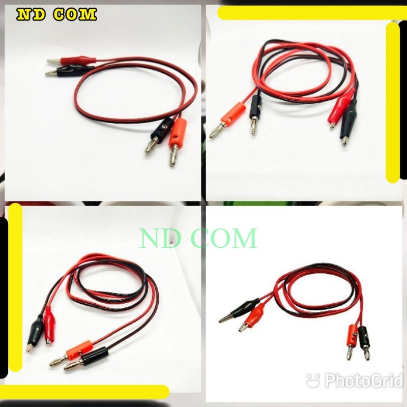 สายดำแดง หัว-ท้าย เป็น Banana jack +ปากคีบ ความยาวสายประมาณ45CM กับ 1M  1เส้น ส่งทุกวัน ถูกมาก