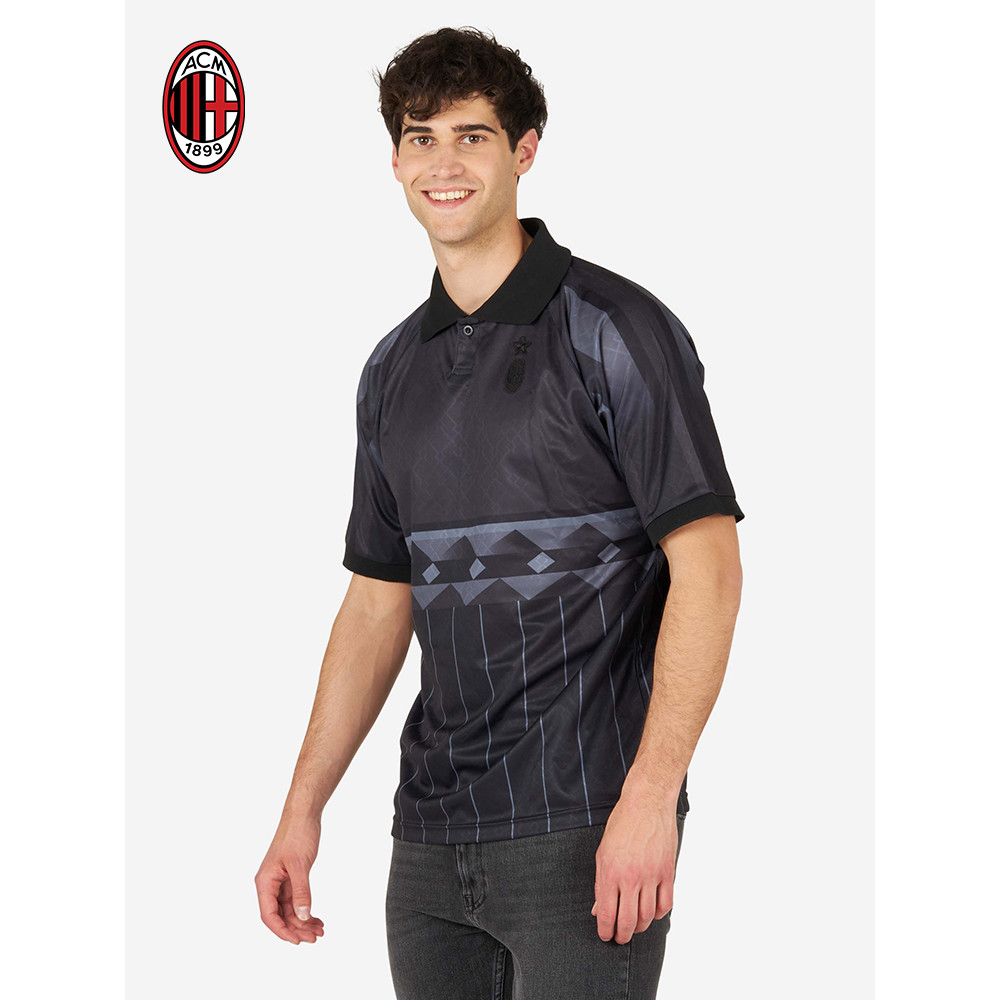 warrix official store เสื้อ f1 ชุดเสื้อย้อนยุคของเอซีมิลานฤดูกาล95/96เสื้อสีดำสี่สลักใหม่คอลเลกชันจำ