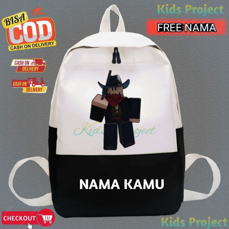 OUTLAWS GAME ROBLOX DEAD RAILS CHARACTER CHILDRENS BACKPACK