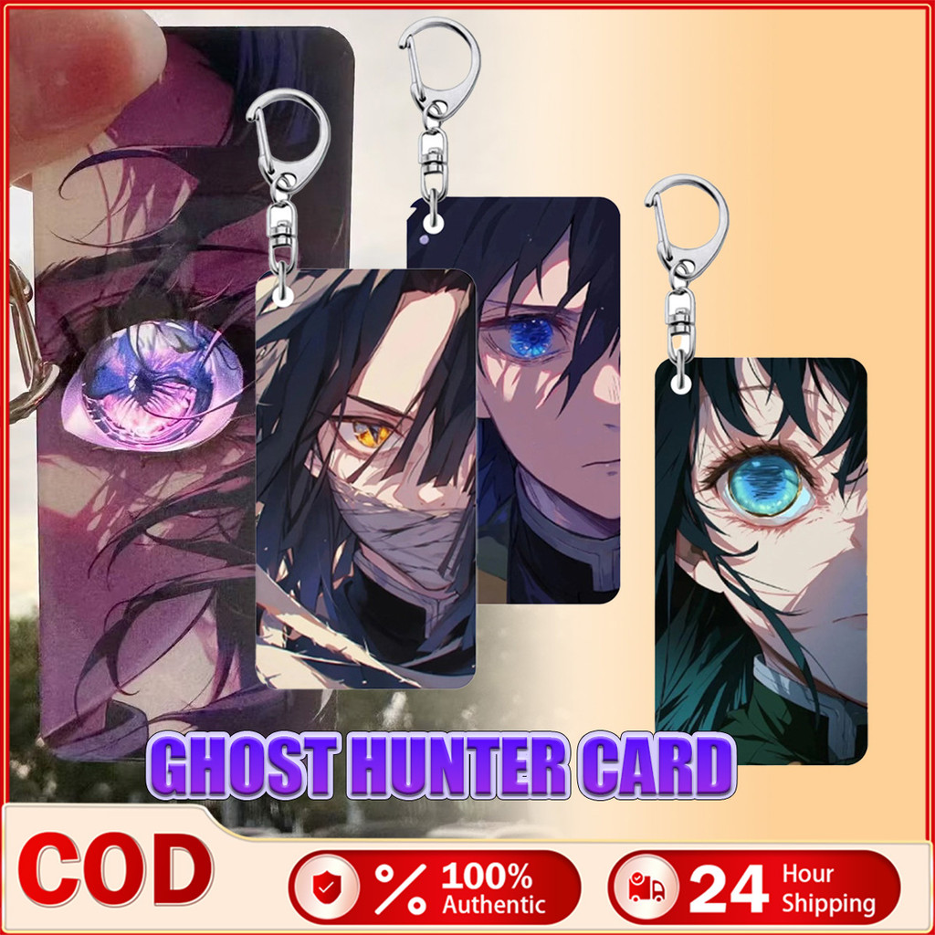 Creative Demon Slayer การ์ดตาโปร่งใสพวงกุญแจ Muichirou Giyuu Obanai Shinobu อะนิเมะอุปกรณ์ต่อพ่วงจี้