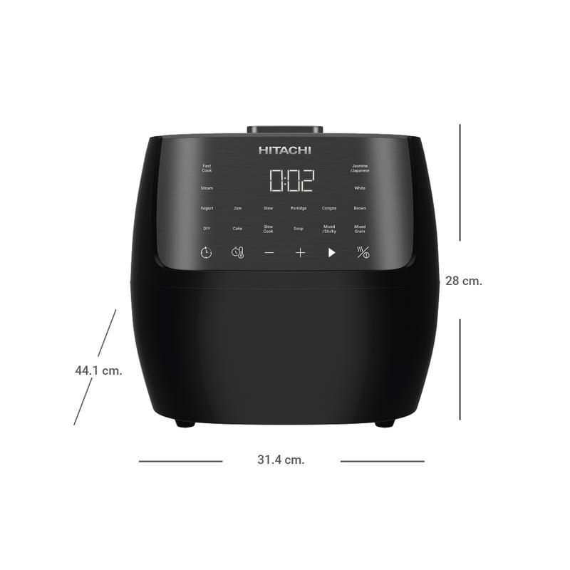 New! Hitachi ฮิตาชิ หม้อหุงข้าว 860-1020 วัตต์ ขนาด 1.8 ลิตร รุ่น RZ-S18VN BK สีดำ