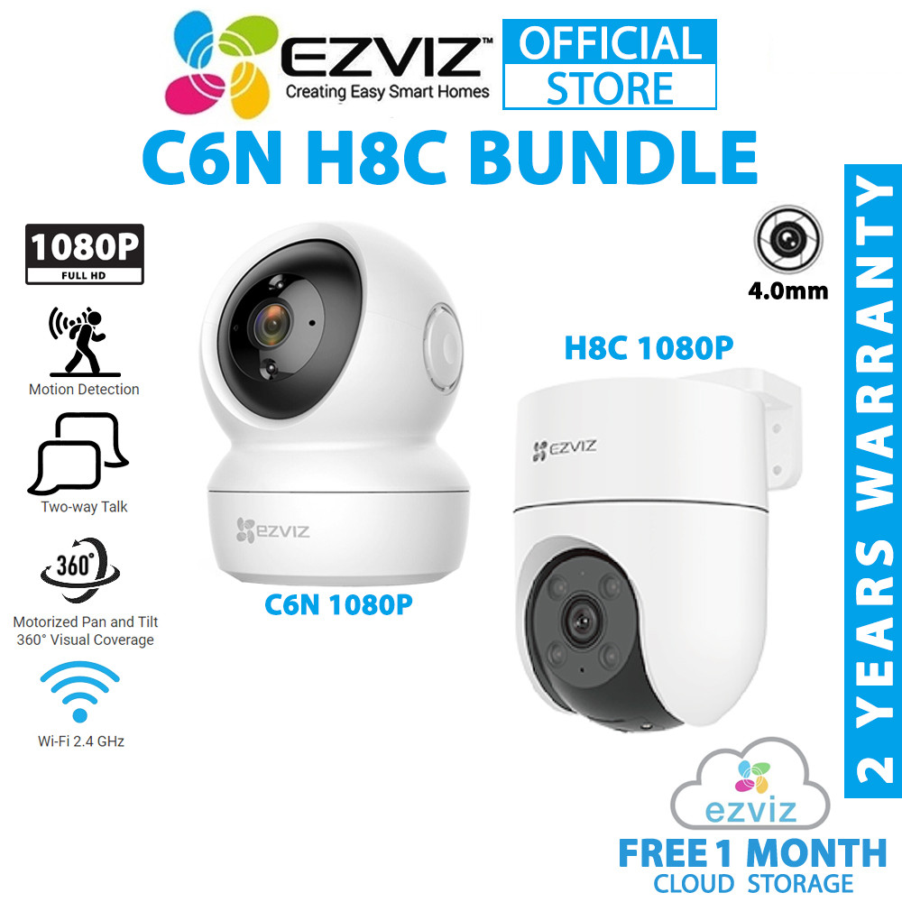 EZVIZ C6N 1080P H8C 2MP FULL HDSmart Tracking Motion Detection สองทาง Talk Night Vision WiFi Securit