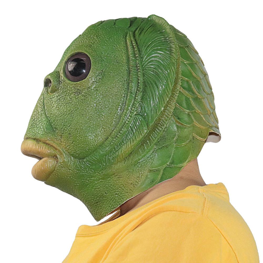 Green Fish Man Mask Green Fish Monster Mask Same Style 2020 Hot-sell Green Fish Head Monster Animal 