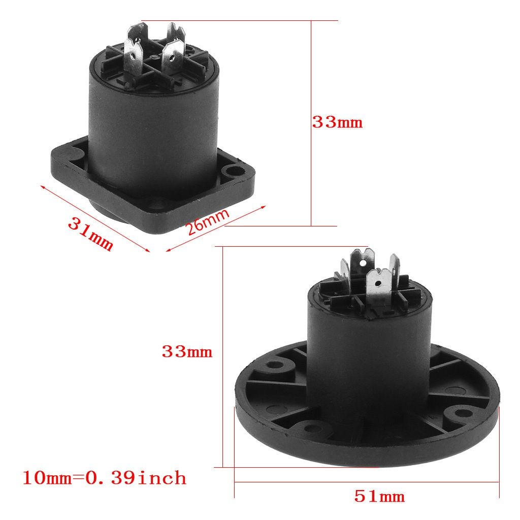4Pole Speakon Connector NL4MP NL4MPR NL4FC - แผงเสียงสี่เหลี่ยมกลมล็อคแบบหมุนได้