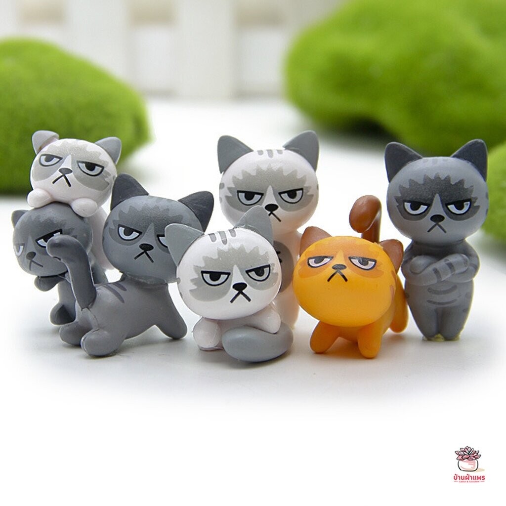 แมวหน้าบูด ตุ๊กตาจิ๋ว โมเดลจิ๋ว แต่งสวน ตุ๊กตาแต่งสวนจิ๋ว ตุ๊กตาจัดสวนถาด ราคา ถูกที่สุด ดีลบีเคเค แกลเลอรีภาพที่ 2