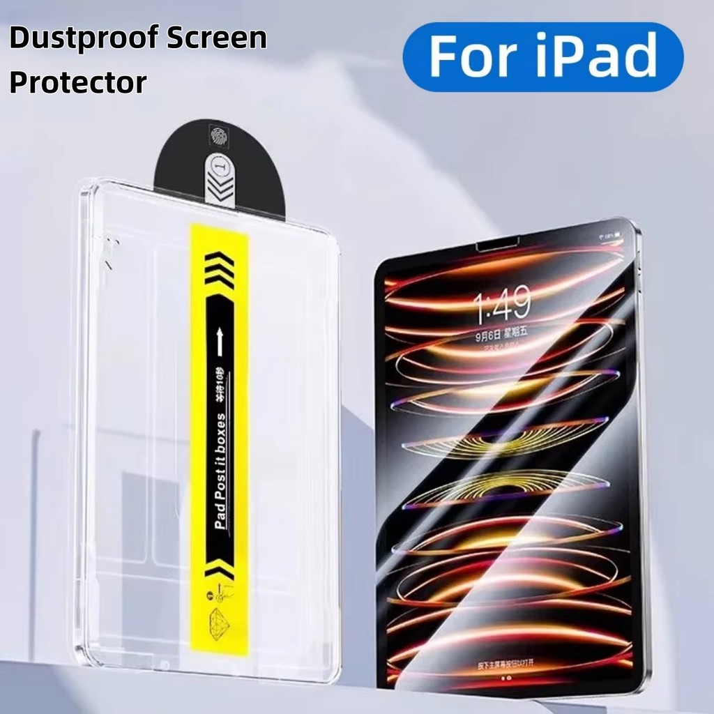 ติดตั้งง่ายอัตโนมัติฝุ่นกระจกนิรภัยสําหรับ iPad Pro 11 13 Air11 7/6/5/4 gen11/10/9/8/7 ป้องกันหน้าจอ