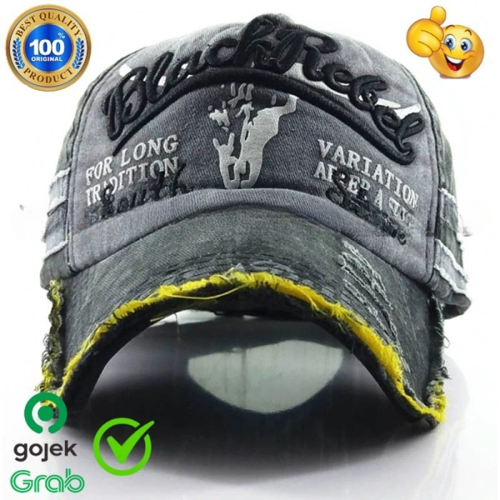 หมวกเบสบอลผู้ชาย: BlackRebel - หมวกเบสบอลปักลาย 3D ดั้งเดิม SHA777