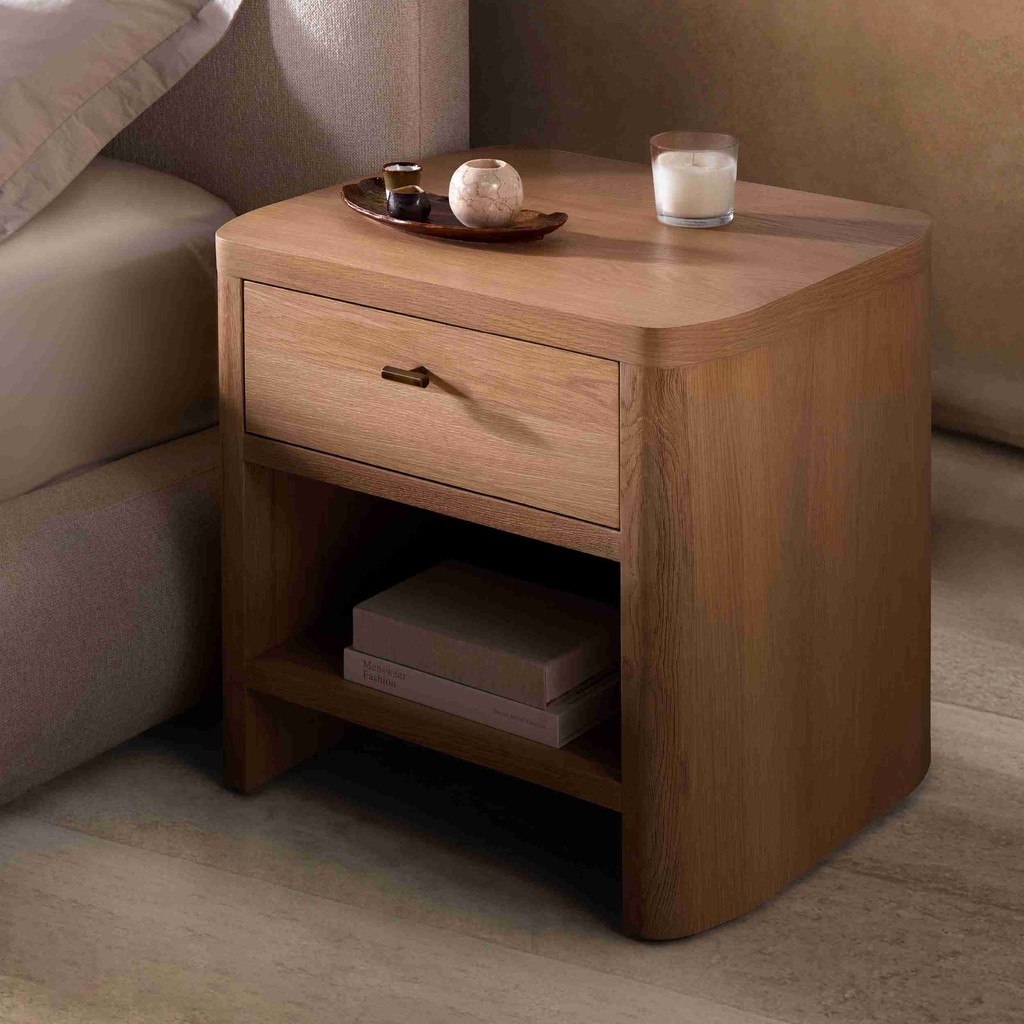 SB Design Square โต๊ะข้างเตียง รุ่น Holary - ลายไม้โอ๊ค (64x57x64 ซม.)  แบรนด์ CLICHE