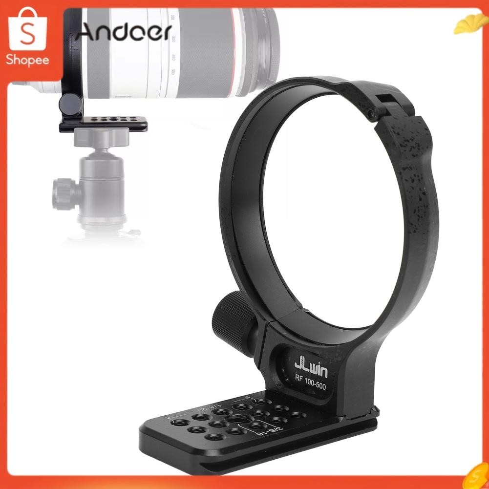 Andoer เลนส์คอลลาร์ความปลอดภัยการพิสูจน์สนิม 1/4in 3/8in เธรดรูขาขาตั้งกล้องวงแหวนพร้อมแผ่นปล่อยด่วน