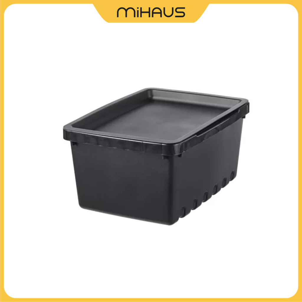 SWITZERLAND PPSNFSD กล่องเก็บของพร้อมฝาปิด สีดํา 25x17x12 cm/3.5 l