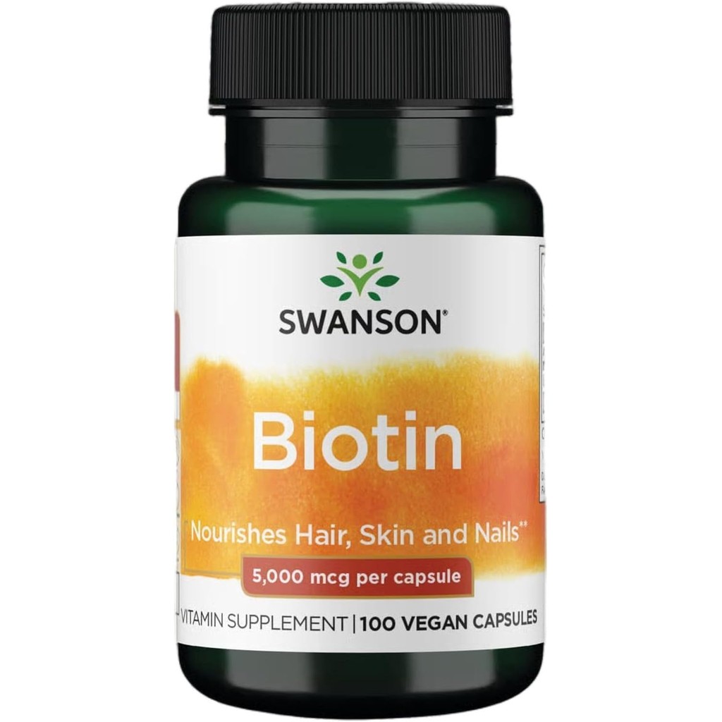 Swanson Biotin Vitamin B7 5000 mcg 100 แคปซูล