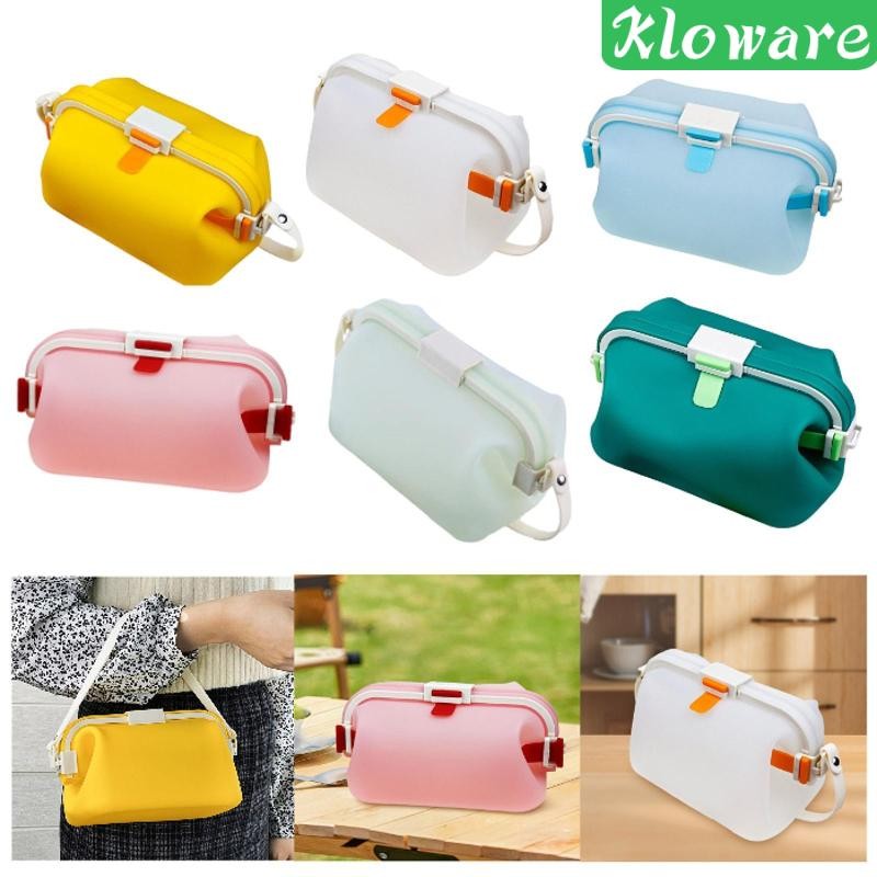[Kloware] กล่องข้าวซิลิโคน Make Up Pouch Bento Bag Organization for Backpack for Kitchen at Home
