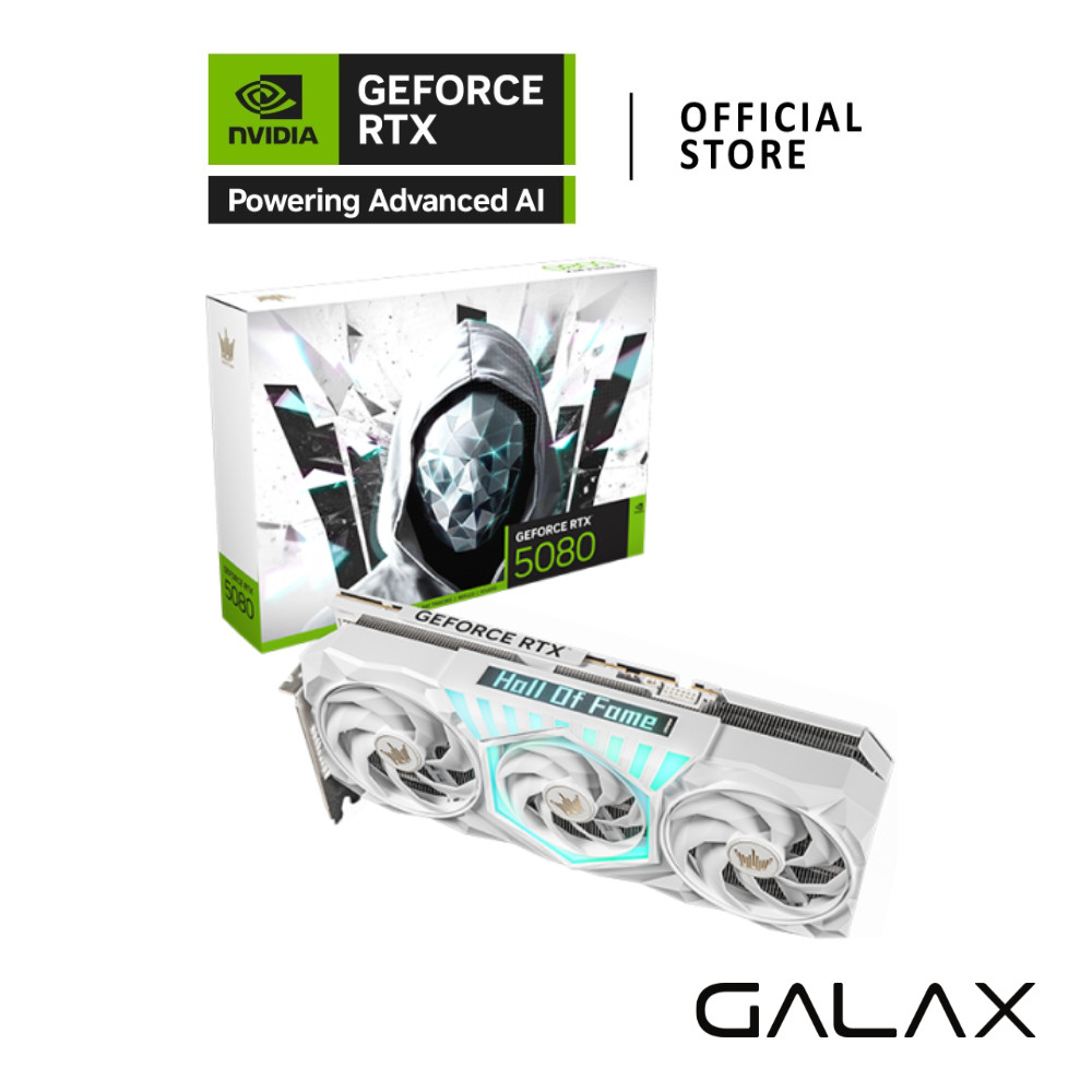 GALAX GeForce RTX™ 5080 HOF Gaming White 16GB VGA Card การ์ดจอ