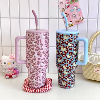 FV3W 40oz ความจุขนาดใหญ่การ์ตูนกระติกน้ําร้อนถ้วย Ice Master Cup ถ้วยกาแฟแบบพกพาพร้อมที่จับ High-Appearance