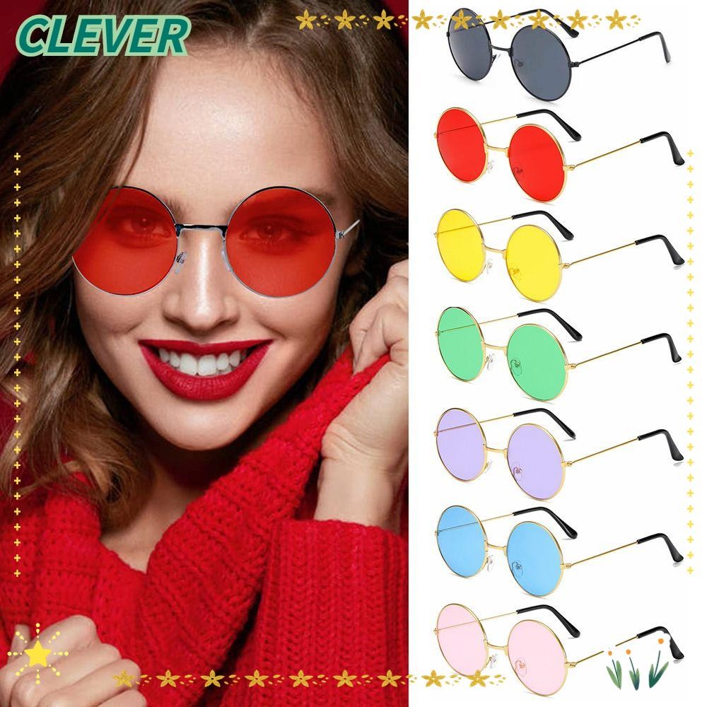 CLEVER แว่นกันแดดทรงกลม Retro Hippie Party Circle Glasses