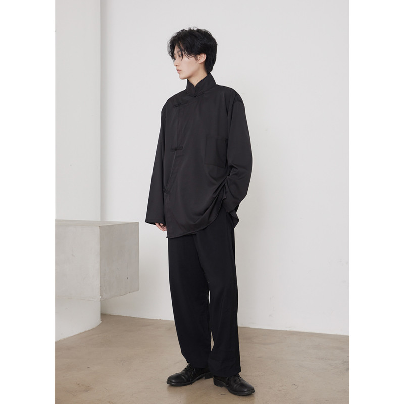 Jackyette Yoji Yamamoto Inspired - แจ๊คเก็ตสไตล์ญี่ปุ่นมีกระดุมและลายพิมพ์ ทันสมัยสำหรับสวมใส่ในหลาก