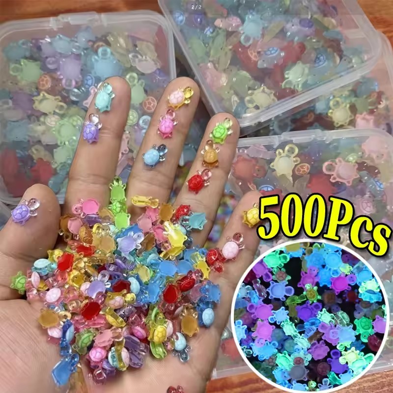 น่ารักเต่าเรืองแสงมินิFigurines 3D Luminousเรซิ่นสัตว์-DIY Fairy Garden Decor Micro Landscapeของเล่นเด็กของขวัญ