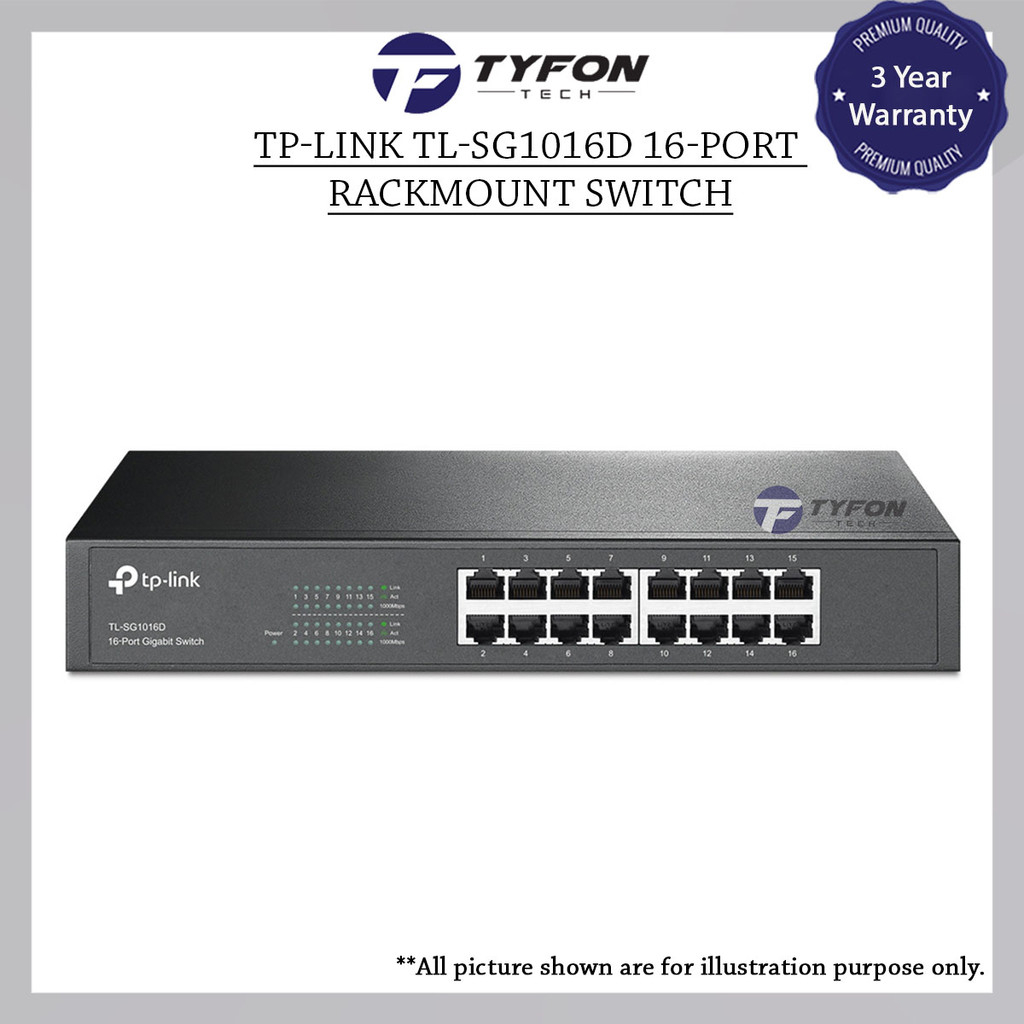TP-Link TL-SG1016D 16-Port Gigabit Desktop/Rackmount Switch