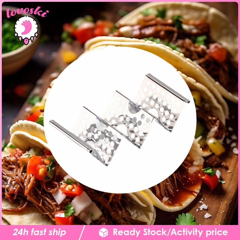 [Lovoski] ขาตั้ง Taco ที่ทนทานถือ Tacos 3 อัน เหมาะสําหรับร้านเสริมสวย โรงแรมหรือร้านอาหาร
