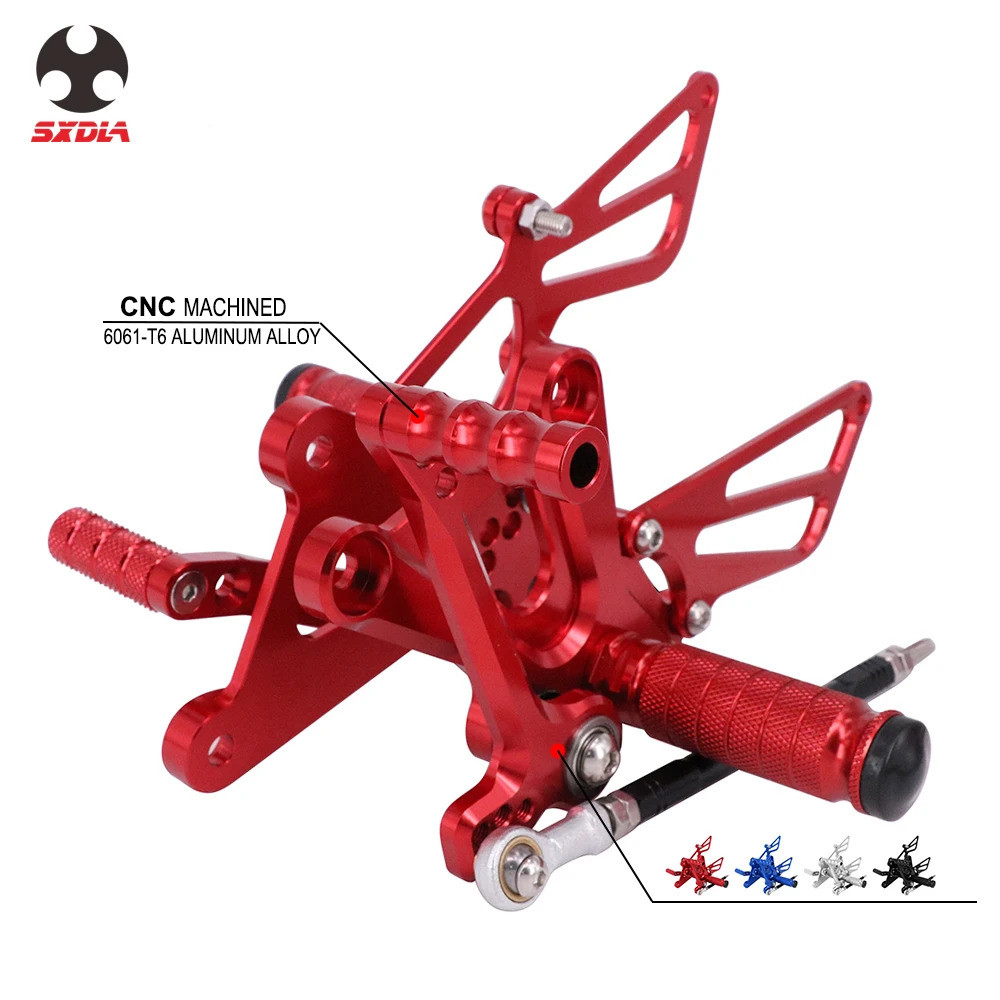 หมุดเท้ารถจักรยานยนต์ CNC อลูมิเนียมปรับด้านหลังชุด Footpegs ที่วางเท้าสําหรับ Honda CBR 250R 300R C