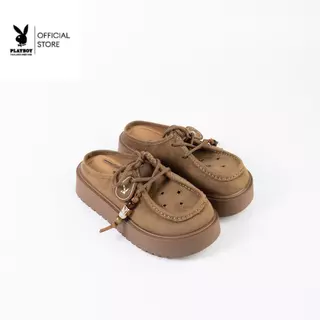 PLAYBOY รุ่น Cloe Wallabee Mules (OV)รองเท้าทรงมิวล์ รหัสST-HS262C154 ดีไซน์ทรงหัวมน สีMocha