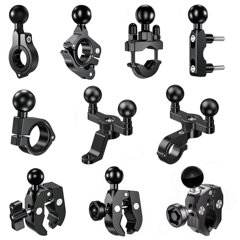 อลูมิเนียมอัลลอยด์ฐานยึดกับ 17 มม./25 มม.TPU Ball Handlebar/ด้านหลัง-ดูกระจก Mount ฐานรถจักรยานยนต์ผู้ถือโทรศัพท์อุปกรณ์เสริม