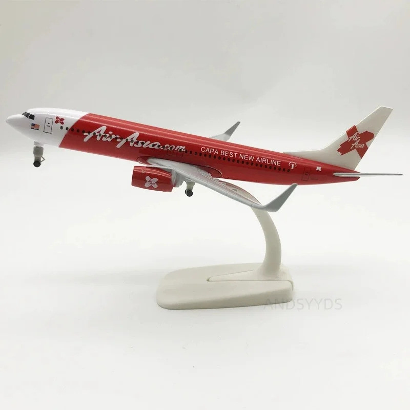 FW 20 ซม.เครื่องบินโลหะรุ่น Air Asia Airlines b737 เครื่องบินจําลองพร้อม Landing Gear Collection การ