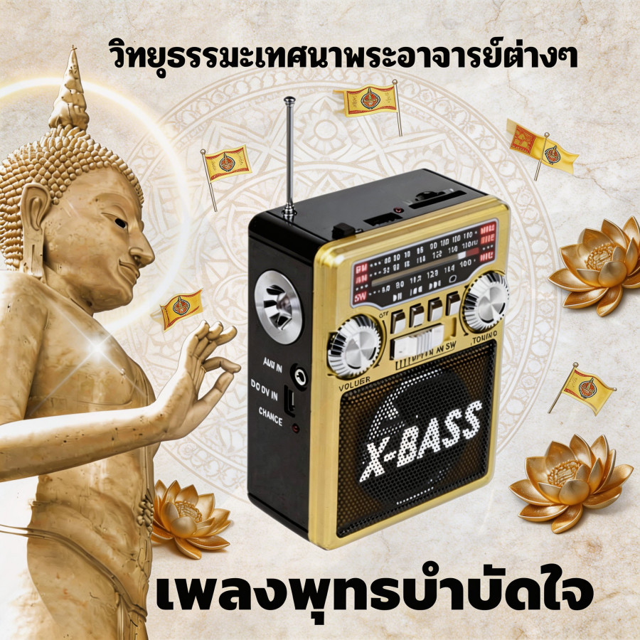 วิทยุCKL รุ่น0012U เสียงดังฟังชัด AFFMSW 3 BAND world radio SDUSB MP3 playerรุ่น TF-268  FMAM-SW1-2 