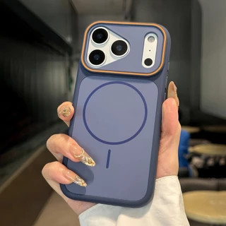 สีปิดกั้น Frosted Magnetic Case Soft edge สําหรับ iPhone 11 12 13 14 15 16 17 Pro Max กรณี 14/15/16 PLUS ล้อมรอบอย่างเต็มที่ Anti-fall กันกระแทกปกหลังปลอก