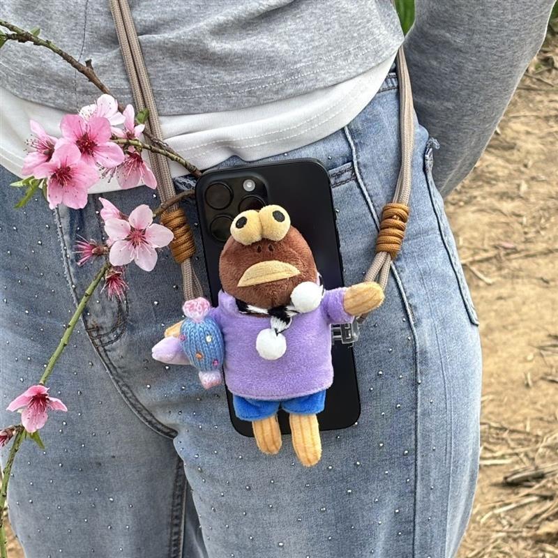Biqibao Resident Creative Doll Plush Mobile Phone Back Clip Doll Pendant Ugly Cute Dumb Fish จี้โทรศ
