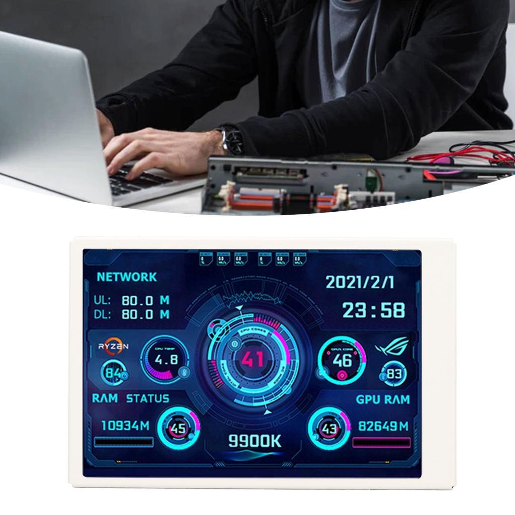 Bohumia Dpofirs คอมพิวเตอร์ Temp Monitor 3.5in USB Type C Mini หน้าจอจอแสดงผล PC อุณหภูมิสําหรับ CPU