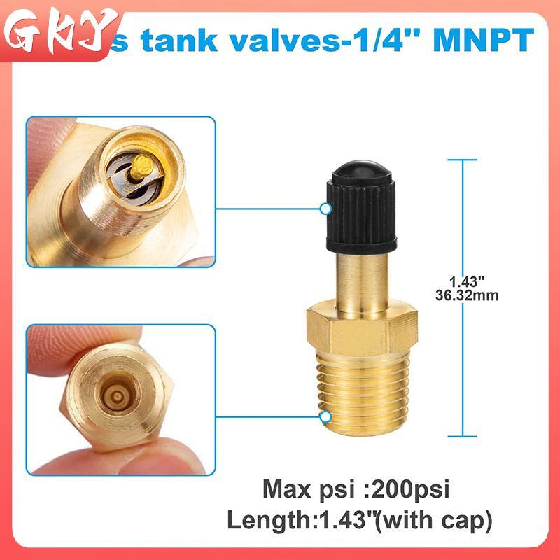 GKY 1/4 NPT 1/8 NPT Airpressor ถังเติมวาล์ว Anti-Corrsion ทองเหลือง Schrader วาล์ว (M) อัตโนมัติยางวาล์ว Core Inflator Connector GKY