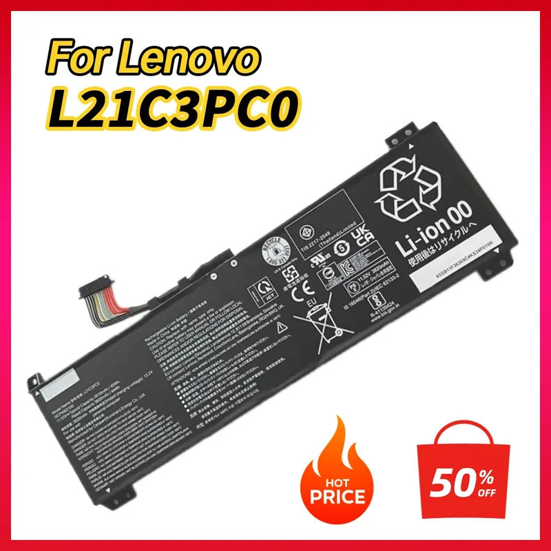 100% ใหม่ L21C3PC0 L21M3PC0 L21D3PC0 แบตเตอรี่แล็ปท็อปสําหรับ Lenovo IdeaPad Gaming 3 15IAH7 15ARH7 