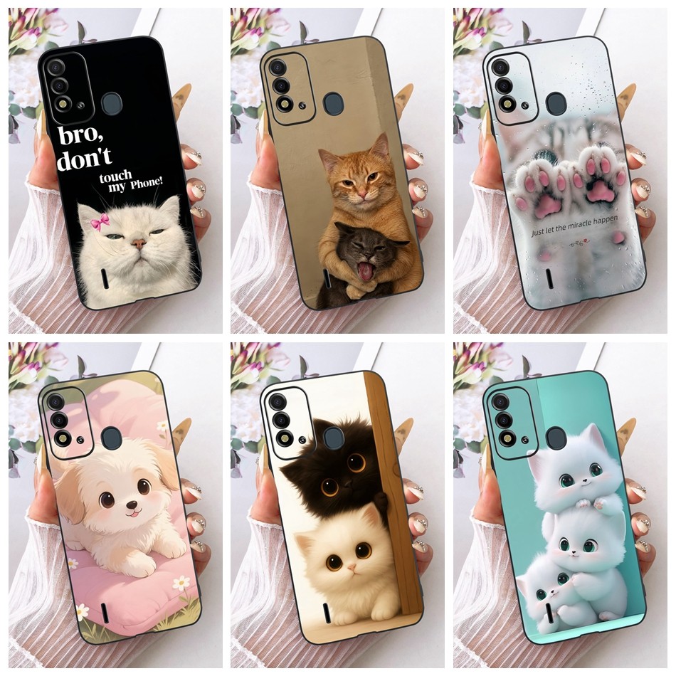 สําหรับ ITEL P37 Vision 2S P651L Vision2 Plus ItelP37 Pro P681L แมวน่ารัก Doggies รูปแบบเคสโทรศัพท์ซ