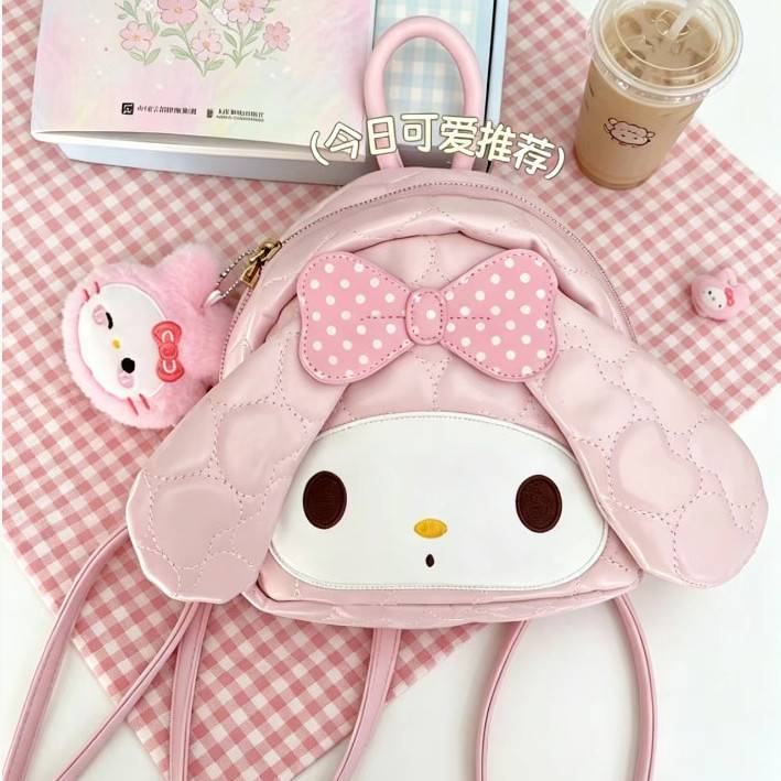 Melody Bowknot Schoolbag Cute Cartoon Backpack Go out Fashionable All-Match Schoolbag Trendy Backpack otp1
