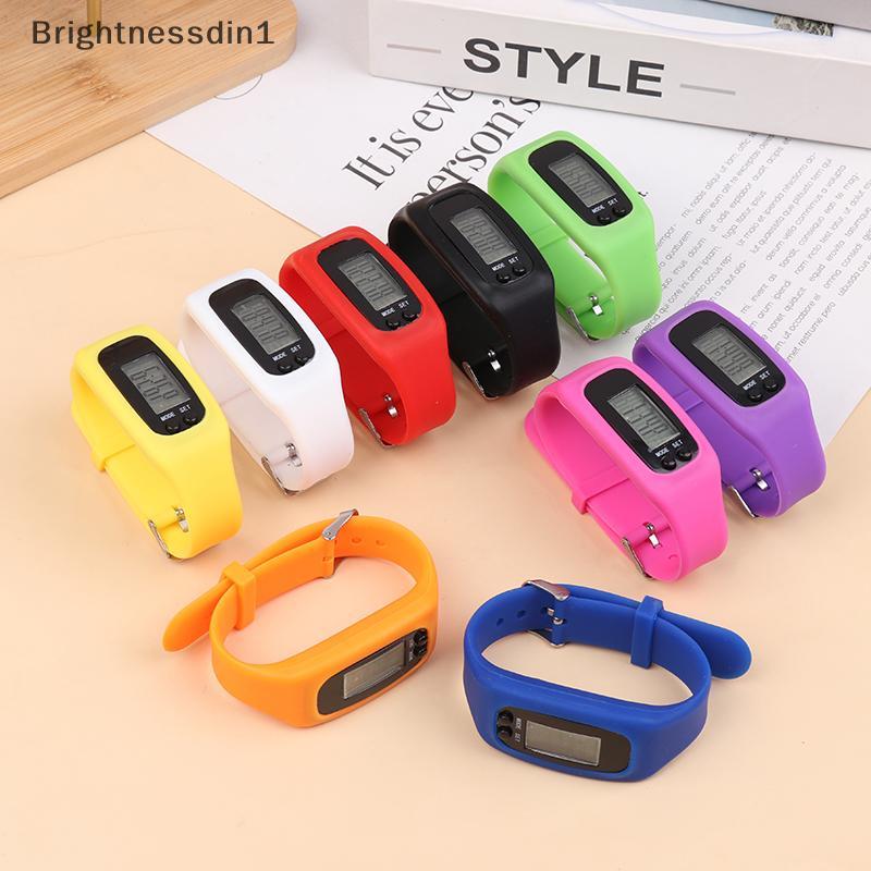 [Brightnessdin] LED Pedometer Bracelet Step Counter Watch 12/24H Time Display Step Counter Watch Sil