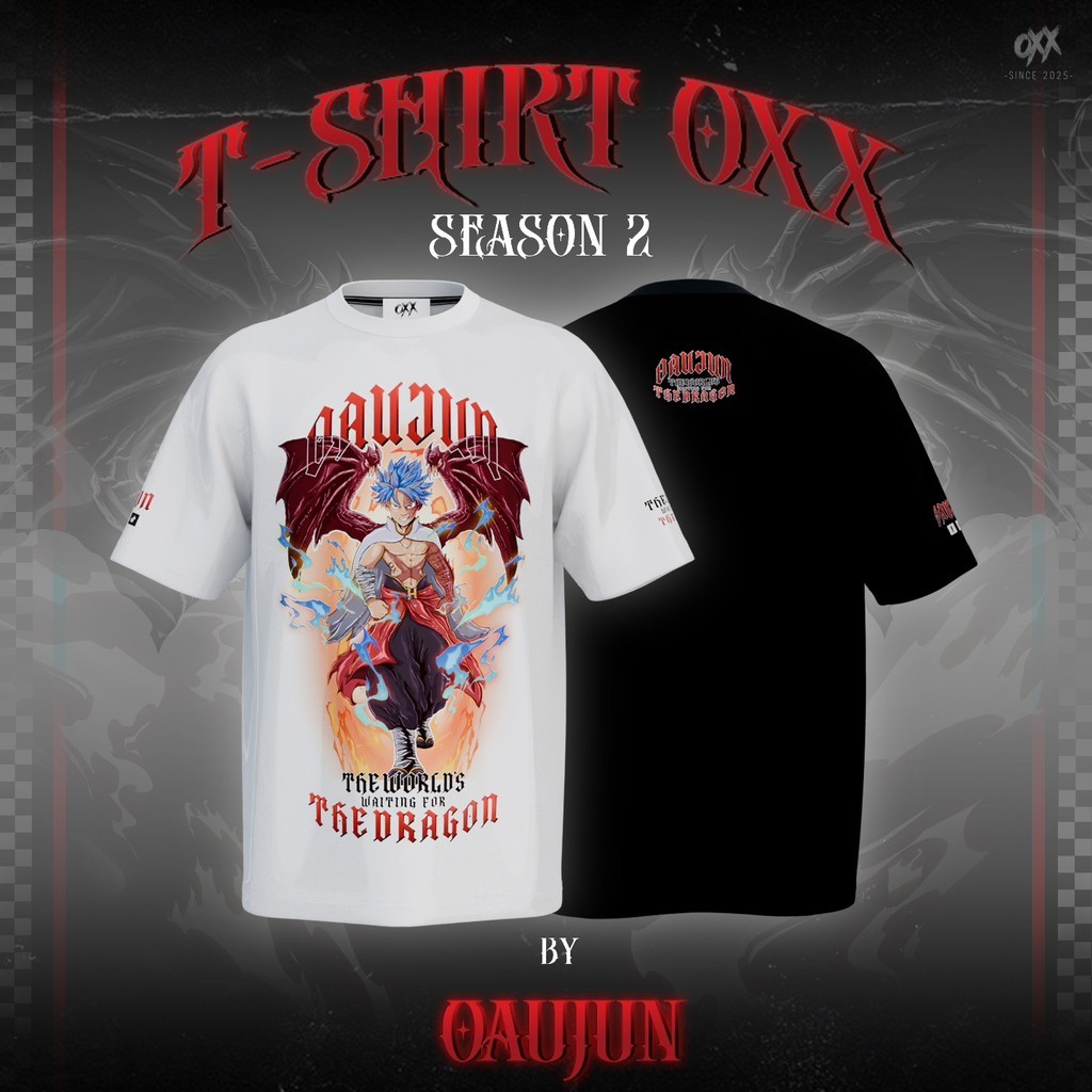 เสื้อ T-Shirt OXX SS.2ของพี่อู๋จุน รุ่น กับลายมังกรสุดเท่ Drop ใหม่โคตรตึง! กับ Season 2 - THE DRAGO