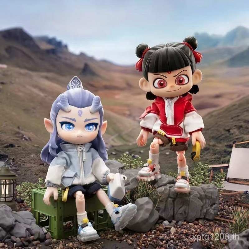พร้อมสต็อก Card Tour Nezhas Demon Boy สมองทารก Journey Series Nezha Ao Bing Building Block Man Actio