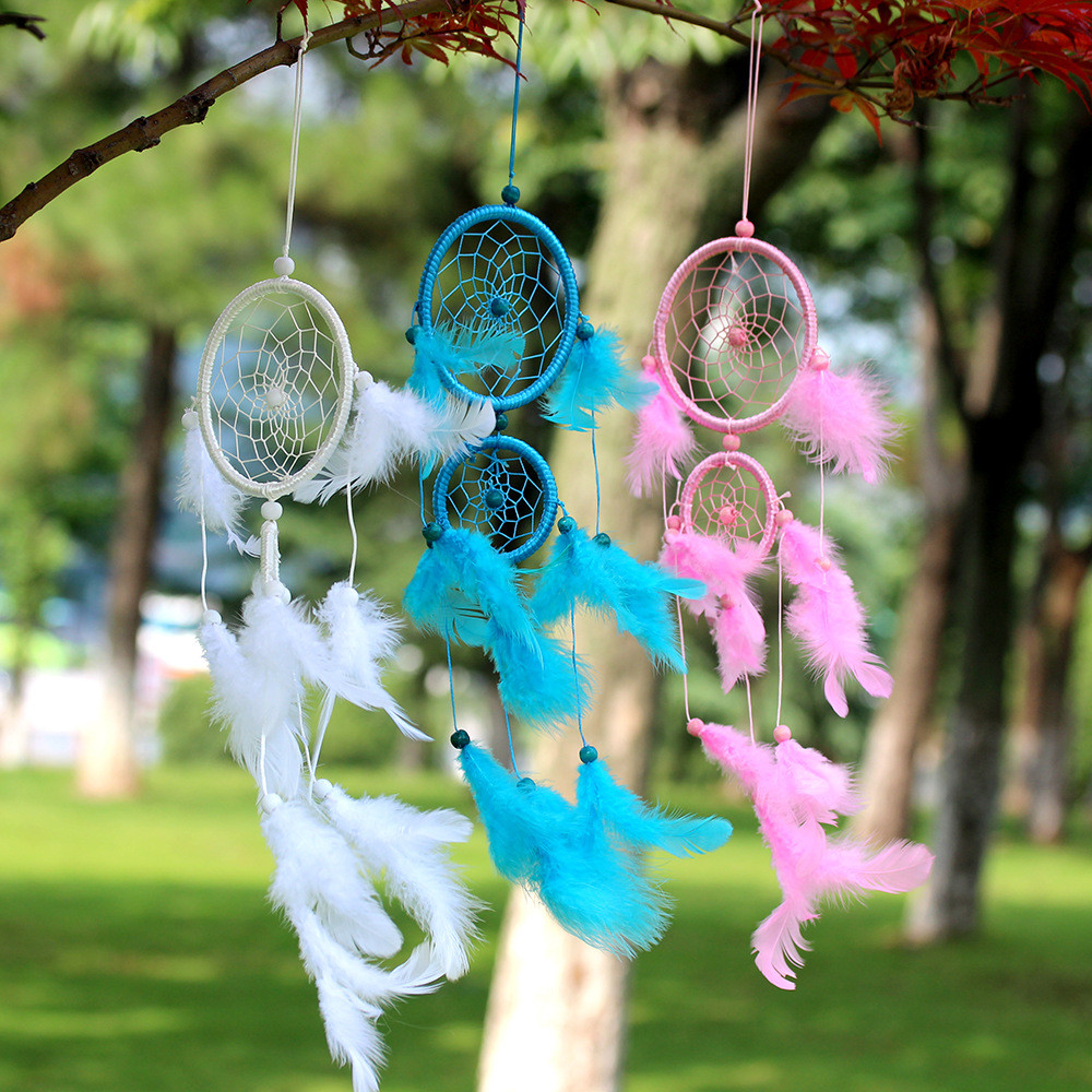 สีสัน Dream Catcher ตกแต่งบ้าน Dream Catcher Ins สไตล์ Dream Catcher ตกแต่งรถ Rainbow 0622