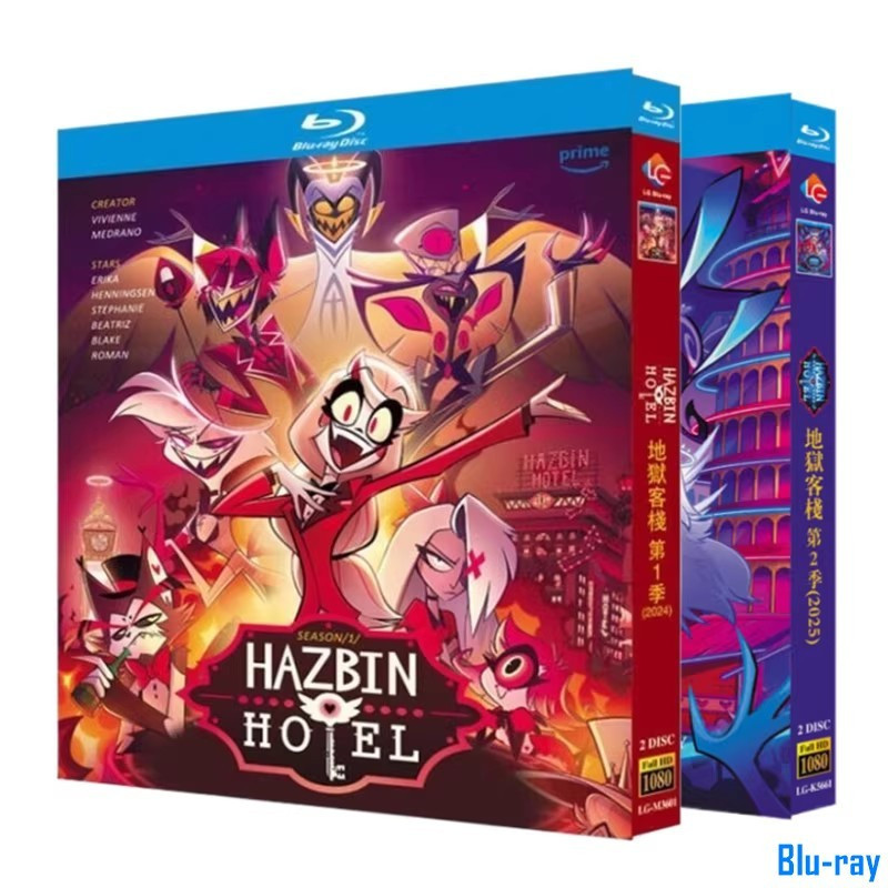 [BRAND NEW SEALED] American Drama Hazbin Hotel Season 1-2 (2024) กล่อง Blu-ray 4 แผ่น