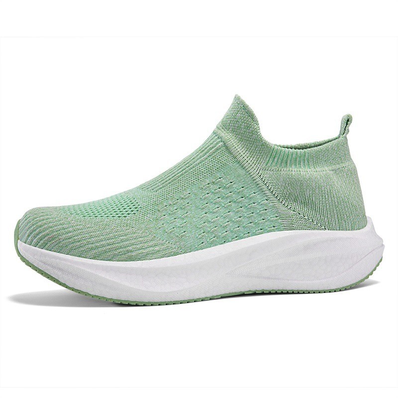 ผู้ชายผู้หญิงสไตล์ All-Match ฟิตเนสบินทอ Breathable ตาข่ายรองเท้าผ้าใบ Anti-Slip Slip-