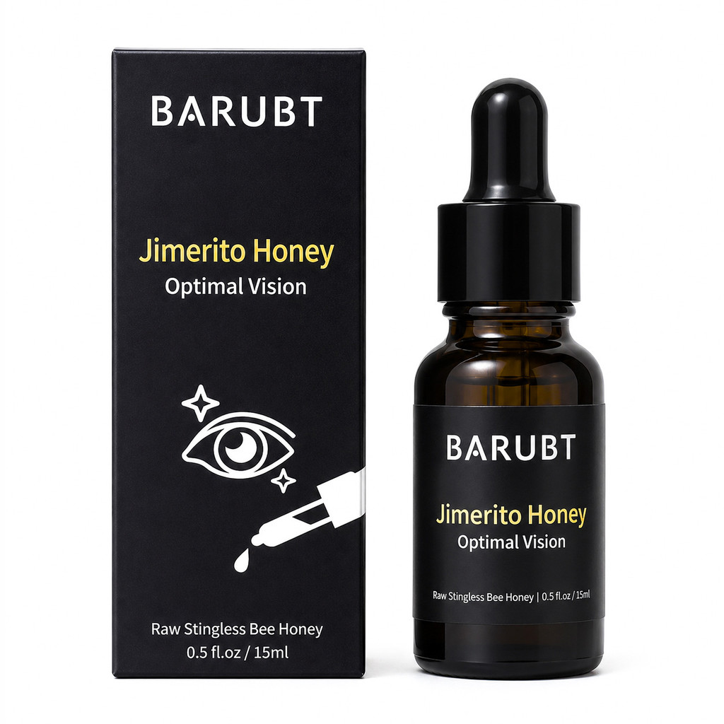 BARUBT Jimerito Honey Eye Drops 15ml ดิบ Stingless Bee Honey Eye Care Liquid บรรเทาแห้ง Fatigued Blurry Vision Optimal Vision Eye Essence