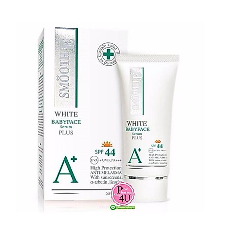 [แพ็ค 2] Smooth E Anti-Melasma White Babyface Serum Plus SPF44 0.8 Oz เซรั่มลดฝ้า กระ จุดด่างดำ ผิวขาวเนียน