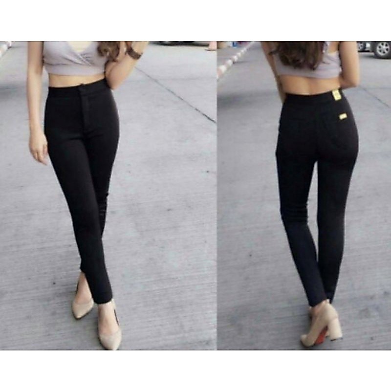 กางเกงขายาวผ้าวอร์มป้ายทอง ผ้ายืดนุ่ม ขาไม่ลอยใส่ทำงานได้จ้า