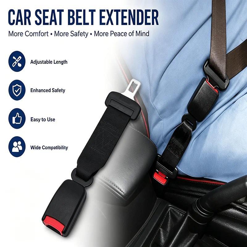 23cm Car Seat Belt Extender Adjustable Safety Belt Extending Safety Belts & Padding Adjustable Exten