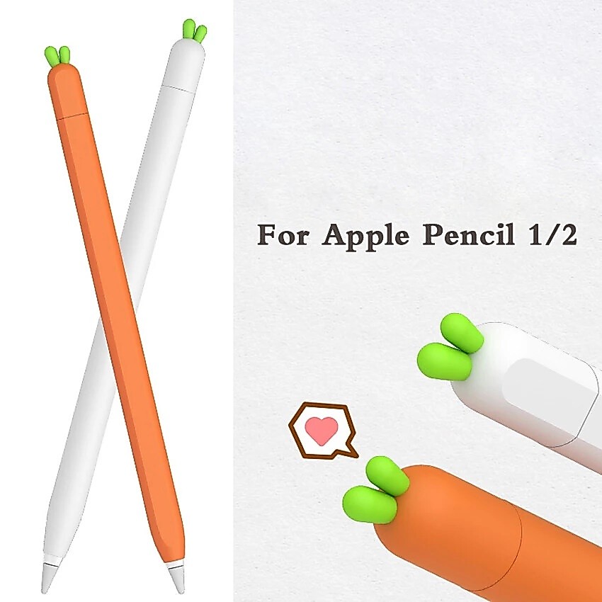 เคสซิลิโคน ลายแครอทน่ารัก สําหรับ Apple Pencil 1/2 Skin