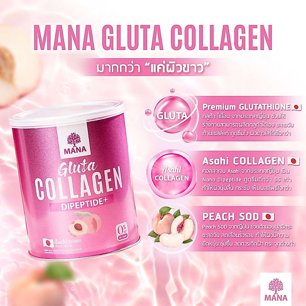 MANA GLUTA COLLAGEN ปลุกผิวออร่า มานา กลูต้า คอลลาเจน 1 แถม 1
