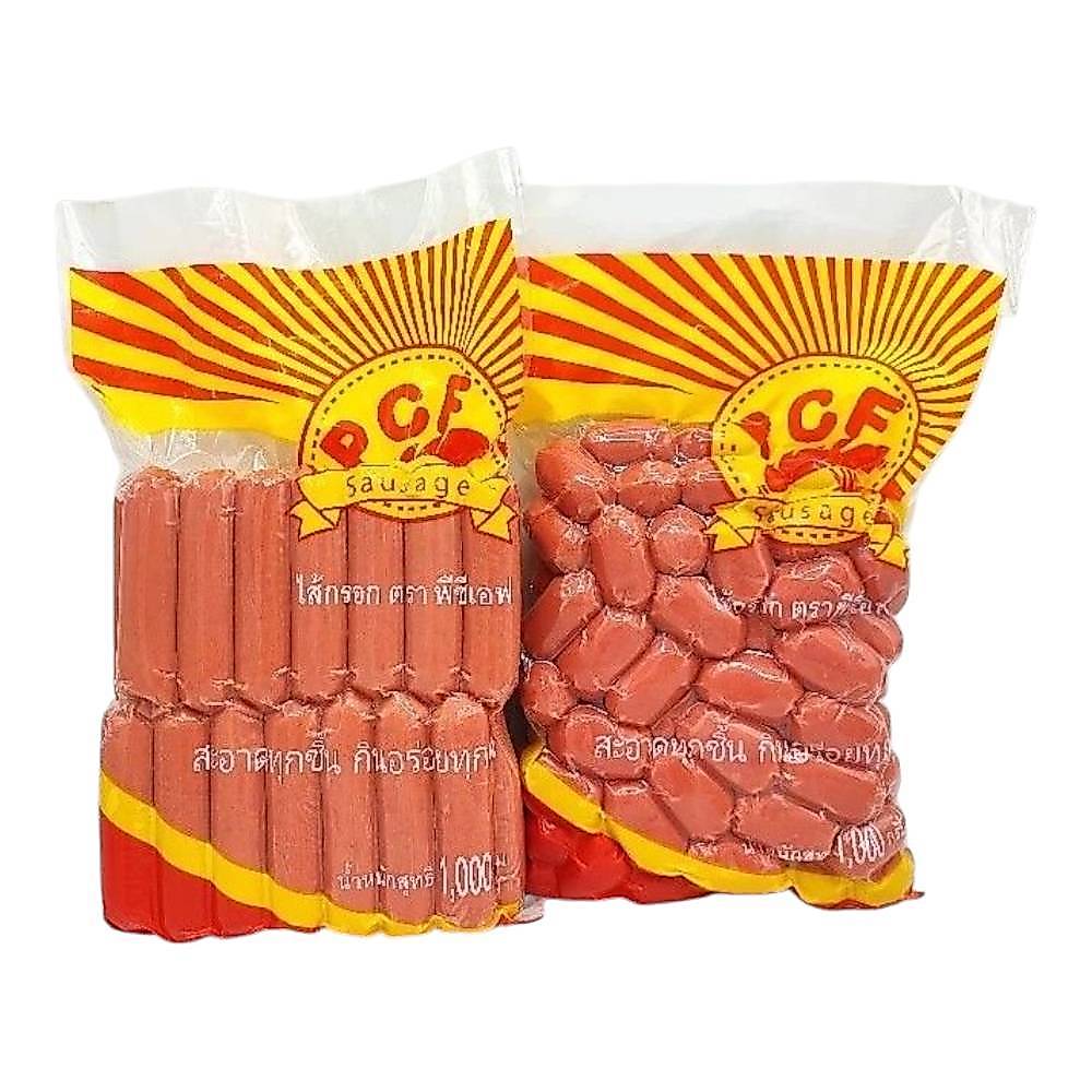 ไส้กรอกคอกเทลไก่(ปอก) ตรา พีซีเอฟ PCF ขนาด 1,000 กรัม X 1 แพค (จัดส่งพร้อมถุงเจล Icepack)
