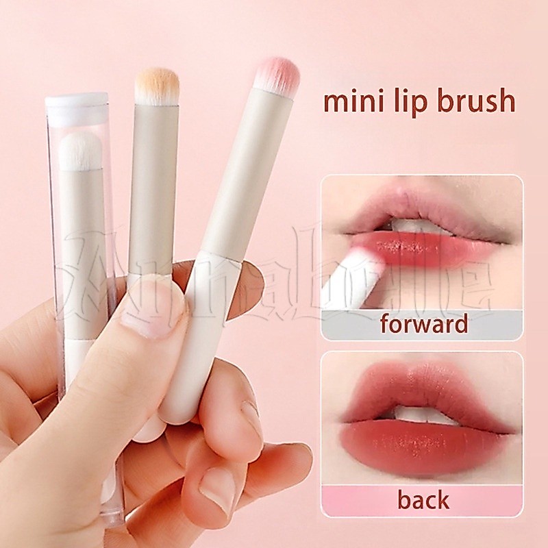 คอนซีลเลอร์ สะดวก แอพพลิเคชั่น / แปรงหัวกลม ขนาดเล็ก พร้อมตลับจัดเก็บ / ไม่มีรอยบนใบหน้า แปรงแต่งหน้า / แปรงย้อมสีลิปสติก ฮาโล สําหรับผู้หญิง พิเศษ