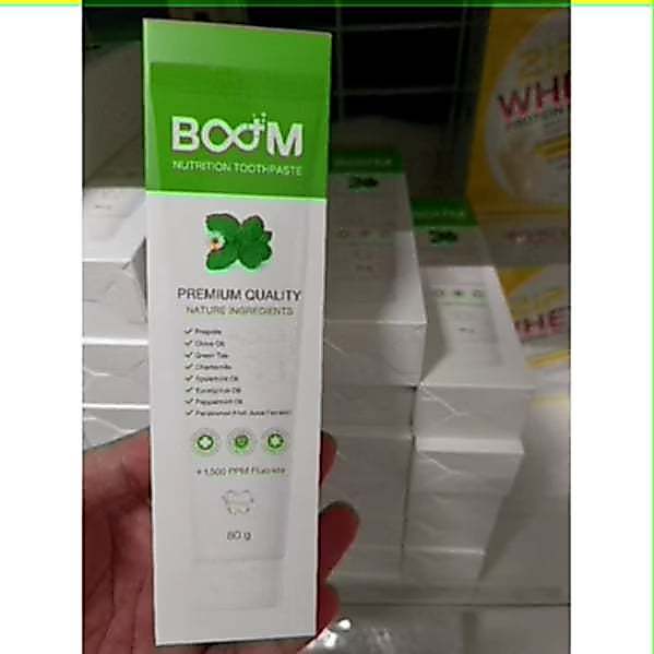 ฟลูออ​ไรด์​ยาสีฟันสมุนไพร Boom (หมดอายุ 01/01/2570) ลดคราบพลัค นาโนไมโครเจลของแท้💯% เด็กใช้ได้​  ขายส่ง